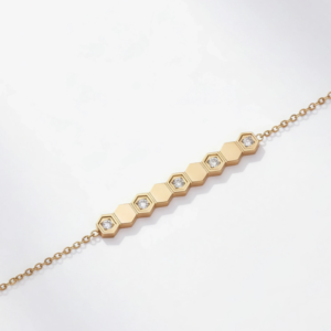 Bracelet Bee Hexa Doré avec Zircons