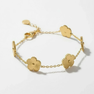 Bracelet Fleur Dorée – Style Alhambra