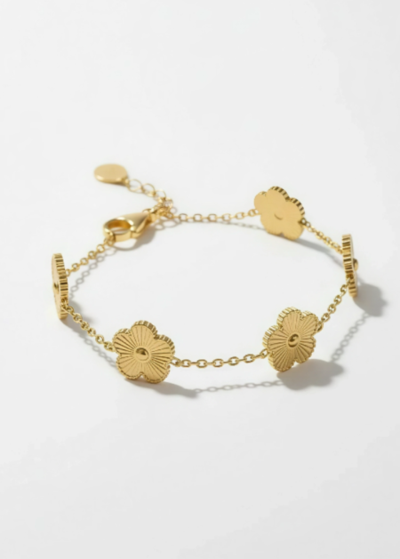 Bracelet Fleur Dorée – Style Alhambra