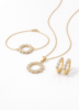Parure Bijoux Dorée Cercle Pavé